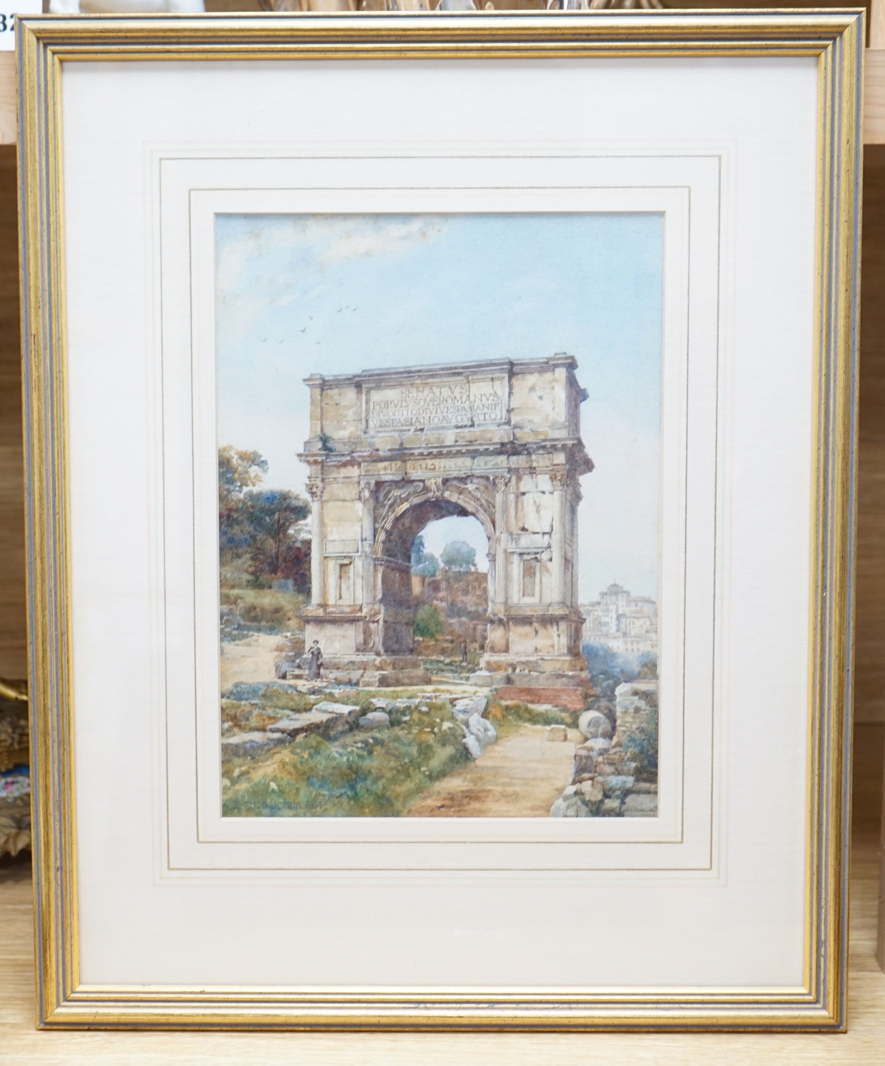 Edwin Thomas Johns (1862-1947), watercolour, 'The Arch of Titus, Rome', signed, 29 x 21cm